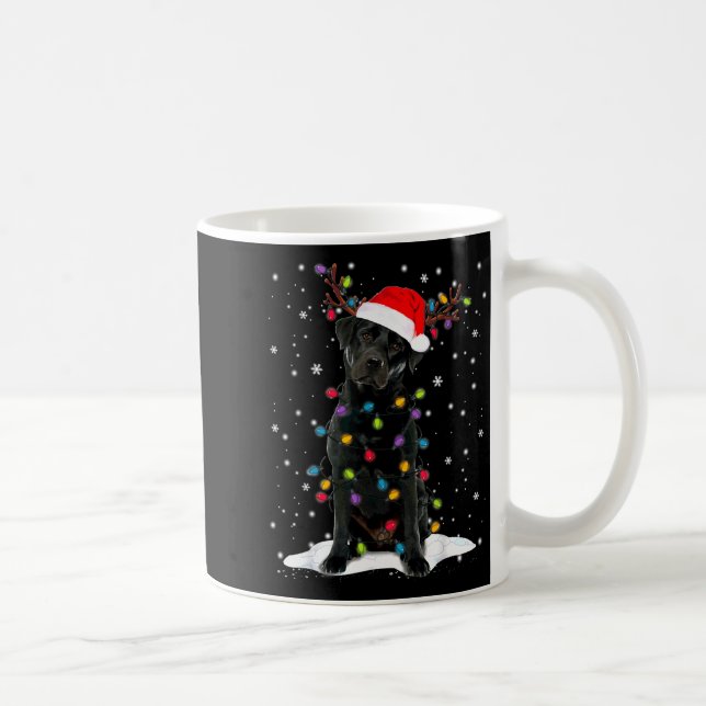 Black Lab Labrador Christmas Tree Light Pajama Dog Kaffeetasse (Rechts)