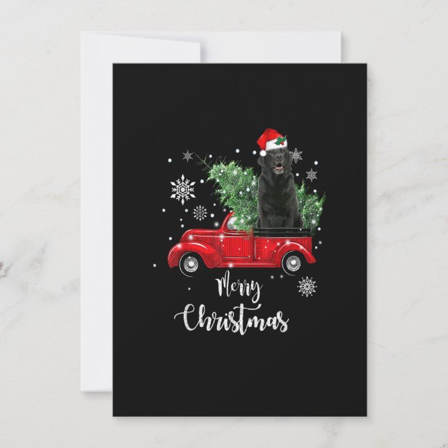 Black Lab Labrador Ride Red Truck Christmas Pajama Einladung (Vorderseite)