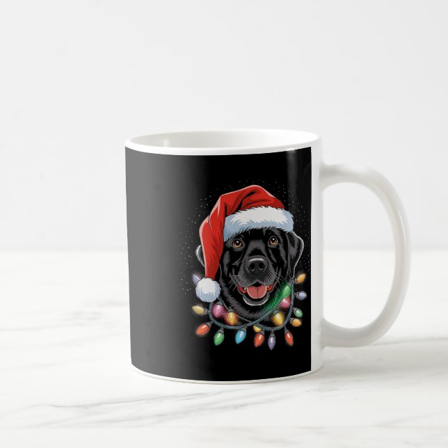Black Lab Labrador Weihnachtsbaum Light Pajama Dog Kaffeetasse (Rechts)