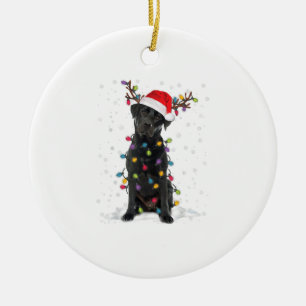 Black Lab Labrador Weihnachtsbaum Light Pajama Dog Keramik Ornament
