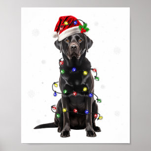 Black Lab Labrador Weihnachtsbaum Light Pajama Dog Poster