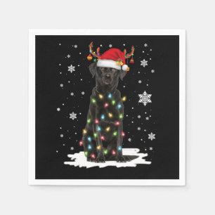 Black Lab Labrador Weihnachtsbaum Light Pajama Dog Serviette