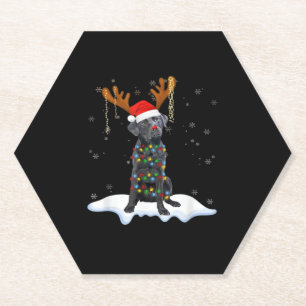 Black Lab Labrador Weihnachtsbaum Light Pajama Dog Untersetzer