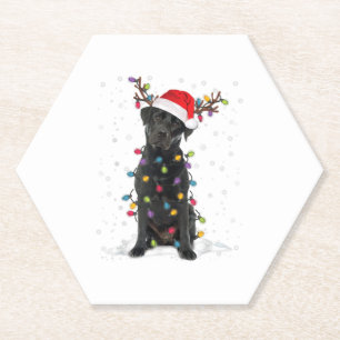 Black Lab Labrador Weihnachtsbaum Light Pajama Dog Untersetzer