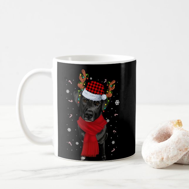 Black Lab Labrador Weihnachtsbaum Light Pajama Kaffeetasse (Mit Donut)