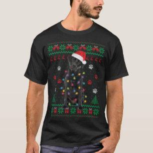 Black Lab Labrador WeihnachtsLICHT Santa Hunde Lie T-Shirt