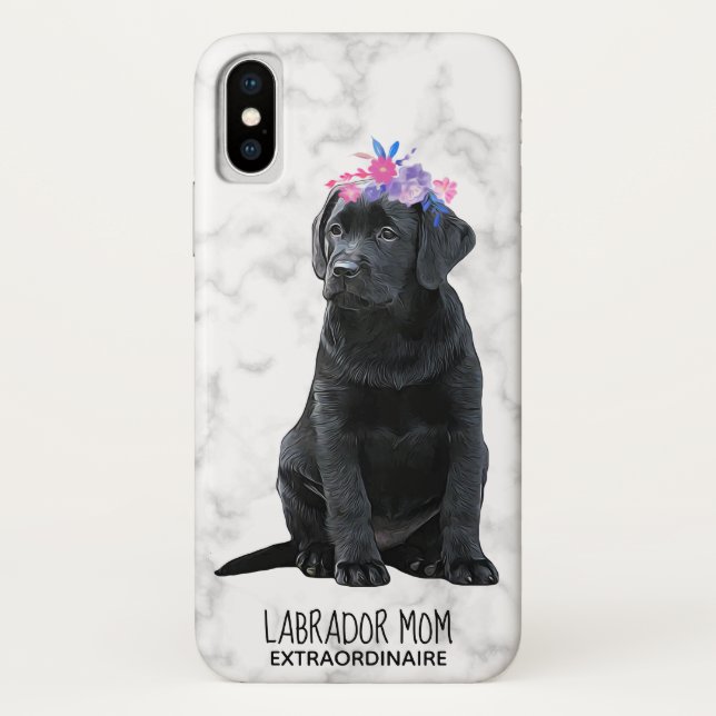 Black Lab Mama Welppy Labrador Case-Mate iPhone Hülle (Rückseite)