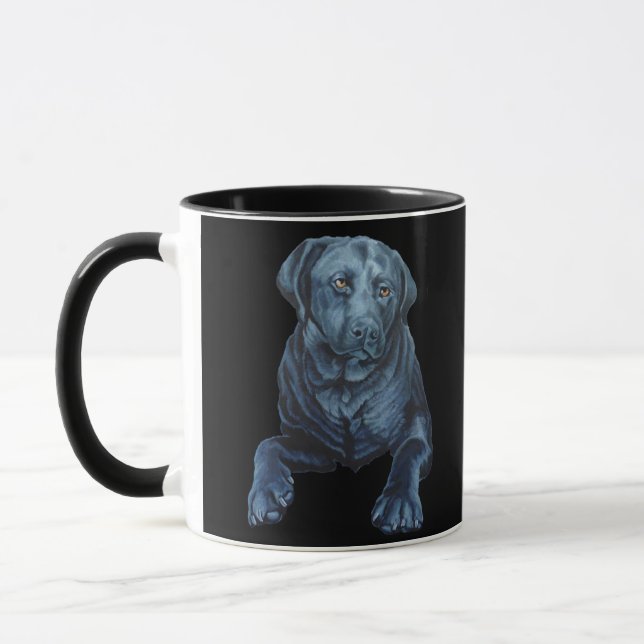 Black Lab Mug Coffee Coupe Blue Dog Art Cup (Gauche)