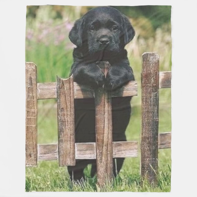 BLACK LAB PUPPY FLEECEDECKE (Vorderseite)