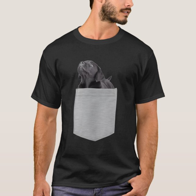 Black Lab Puppy In Your Pocket T-Shirt (Vorderseite)