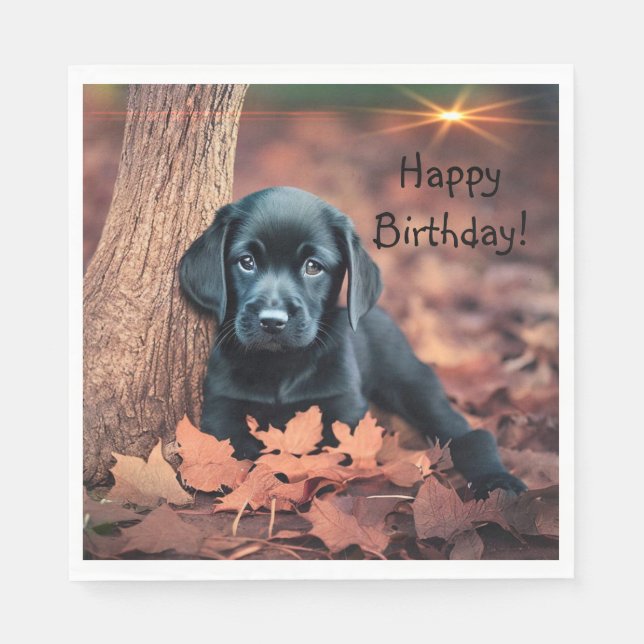 Black Lab Puppy Serviette (Vorderseite)