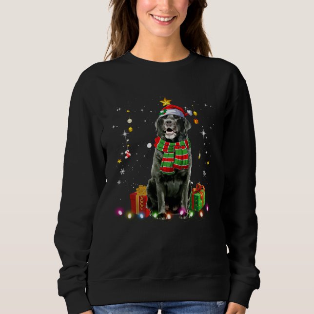 Black Lab Santa Christmas Tree Lights  Xmas Pjs Bo Sweatshirt (Vorderseite)