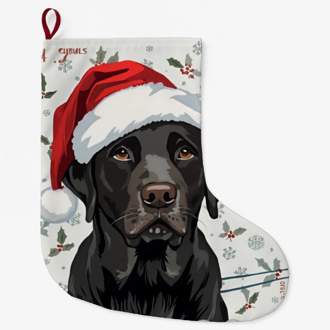 Black lab stocking großer weihnachtsstrumpf (Vorderseite)