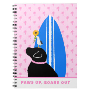 Black Lab Surf DogSpiral Notebook Notizblock