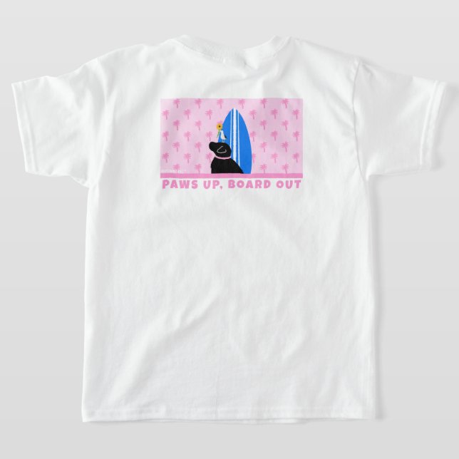 Black Lab Surf Hund Pink Girl's T - Shirt (AblageHinten)