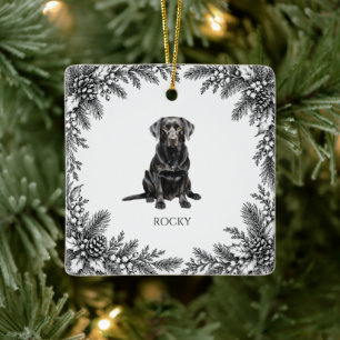 Black Lab Weihnachten Keramikornament