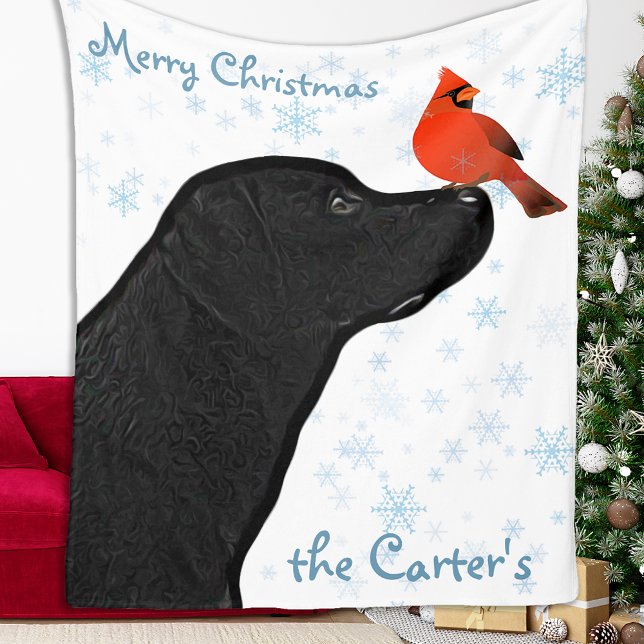 Black Lab Weihnachts-Hund Labrador Fleecedecke (Von Creator hochgeladen)
