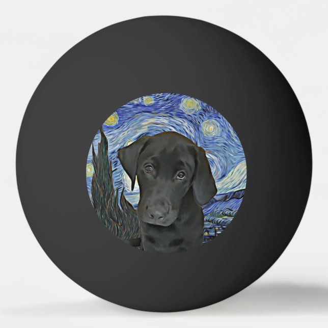 Black Lab Welppy Starnight Tischtennisball (Vorderseite)