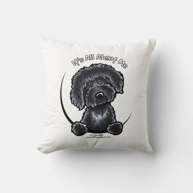 Black Labradodle IAAM Kissen (Vorderseite)