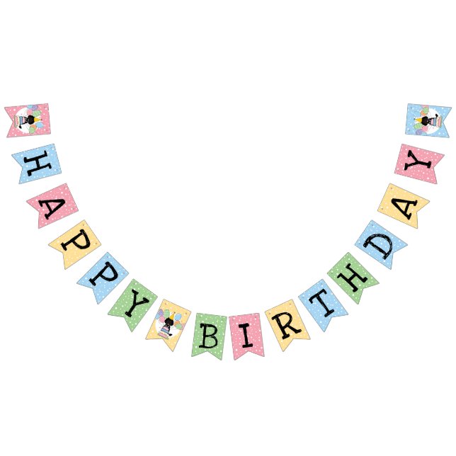 Black Labradoodle Anniversaire Fête Drapeaux (Tout)