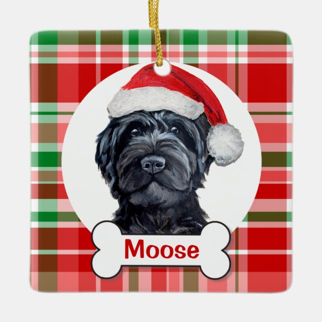Black Labradoodle / Black Goldendoodle Keramikornament (Vorderseite)