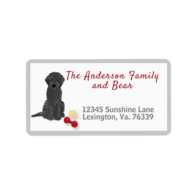 Black Labradoodle Toys Zuhause - Rücksendeadresse Adressaufkleber (Vorne)