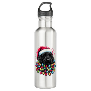 Black Labradoodle Weihnachtsbaum Xmas Lights Doodl Edelstahlflasche