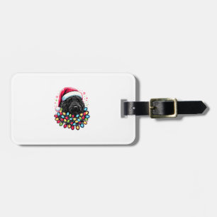 Black Labradoodle Weihnachtsbaum Xmas Lights Doodl Gepäckanhänger