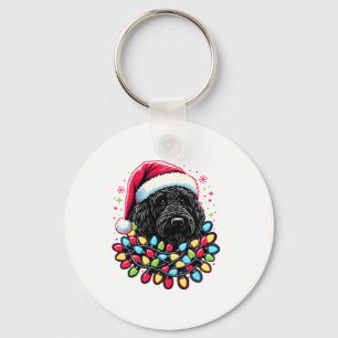 Black Labradoodle Weihnachtsbaum Xmas Lights Doodl Schlüsselanhänger