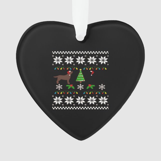 Black Labrador and Chocolate Labrador Happy Christ Ornament (Vorderseite)