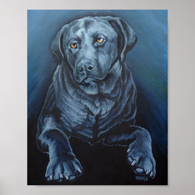 Black Labrador Art Poster Englisch Retriever Print (Vorne)