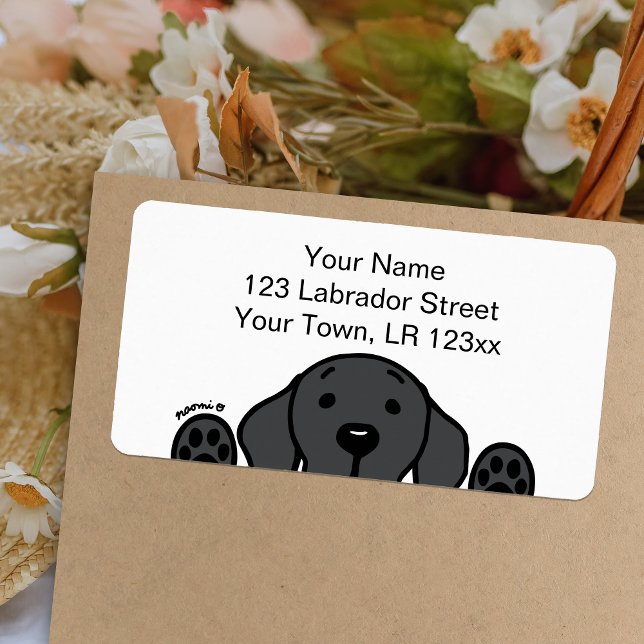 Black Labrador beobachtet Sie Adressaufkleber (Black Labrador Watching You design Return Address Labels for Black Labrador Owners.  Personalized.)