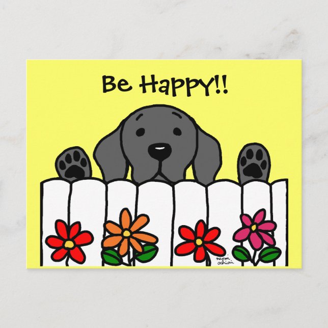 Black Labrador beobachtet Sie Postkarte (Vorderseite)
