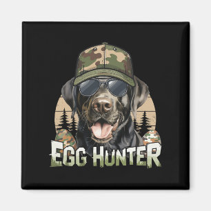 Black Labrador Camouflage Cap Egg Jäger Vintag Ost Magnet