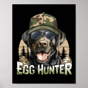 Black Labrador Camouflage Cap Egg Jäger Vintag Ost Poster