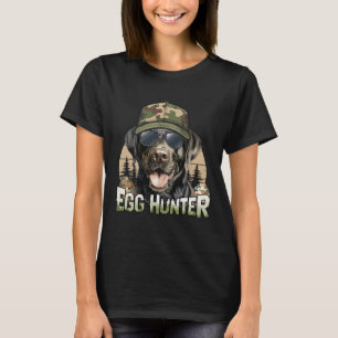 Black Labrador Camouflage Cap Egg Jäger Vintag Ost T-Shirt