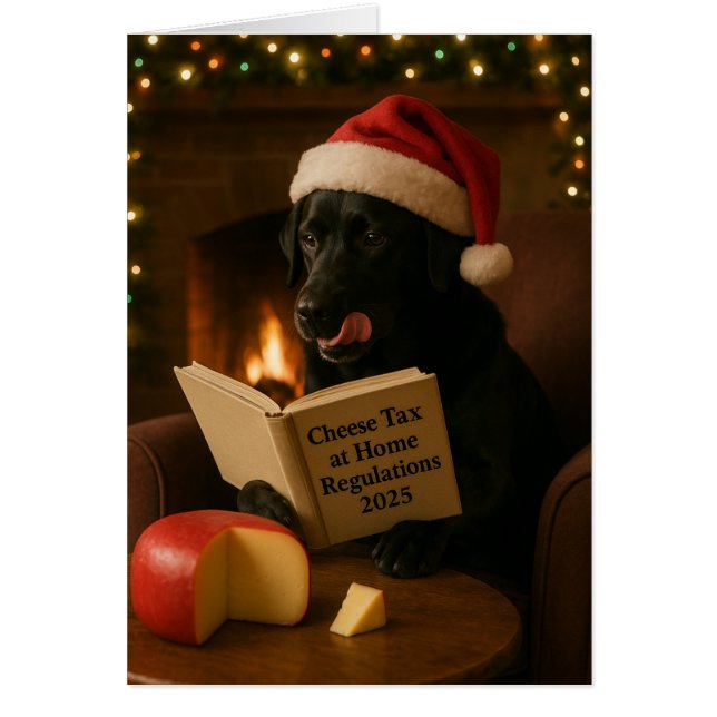 Black Labrador 'Cheese Tax' Christmas card (Vorne)