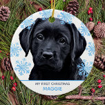 Black Labrador Christmas Niedlich Pet Puppy Dog Keramik Ornament<br><div class="desc">Dekorieren Sie Ihren Baum und feiern Sie mit diesem bezaubernden Weihnachtsschmuck aus dem Schwarzen Labor. Die Einrichtung ist zweiseitig, personalisieren mit dem Namen einer Seite, und Jahr der anderen Seite. Dieser schwarze Labrador Weihnachtsschmuck wird bei den Arbeitssuchenden zum Favoriten. Besuchen Sie unsere Merry Everything ~ Happy Always Kollektion für die...</div>
