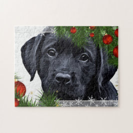 Black Labrador Christmas Puppy Dog