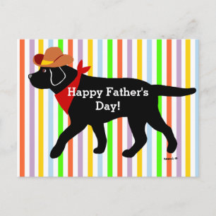 Black Labrador Cowboy Cartoon Postkarte