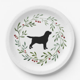 Black Labrador Elegant Dog Retriever Weihnachten Pappteller