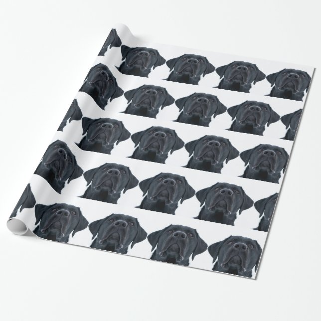Black Labrador Facing Geschenkpapier (Ungerollt)