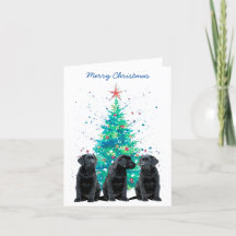 Black Labrador Frohe Weihnachten Niedlicher Hund W