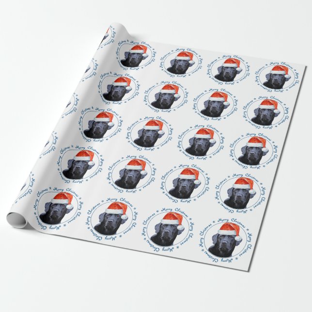 Black Labrador Frohe Weihnachten Niedlicher Weihna Geschenkpapier (Ungerollt)