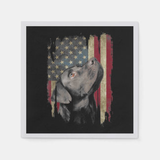 Black Labrador Gift USA Flag Labrador Eigentümer D Serviette