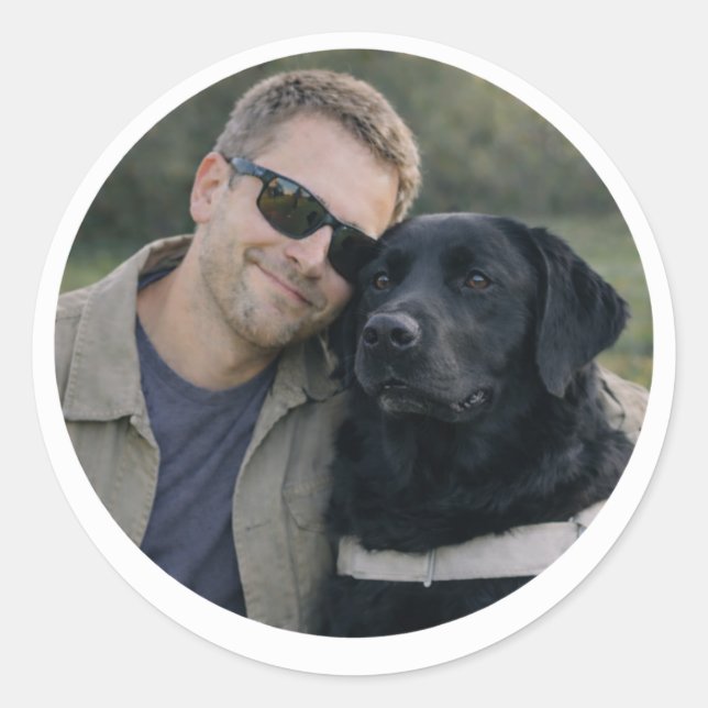 Black Labrador Guide Dog-Partnerschaft – Runder Aufkleber (Vorderseite)