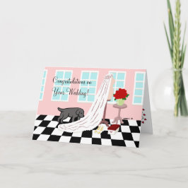 Black Labrador Herzlichen Glückwunsch Hochzeit Karte