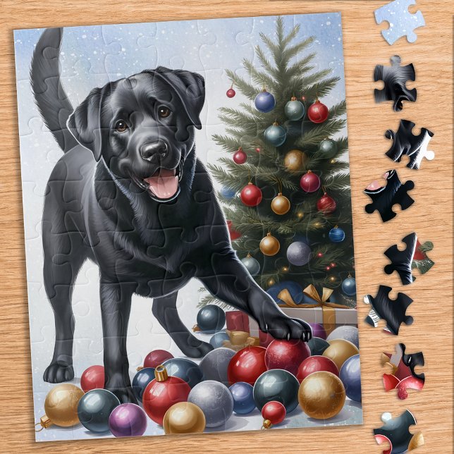 Black Labrador Hund Holiday Tree Weihnachten (Von Creator hochgeladen)