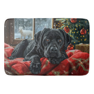 Black Labrador Hund Weihnachten Badematte
