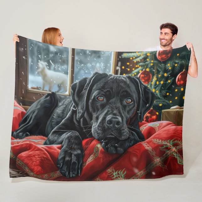 Black Labrador Hund Weihnachten Fleecedecke (Beispiel)